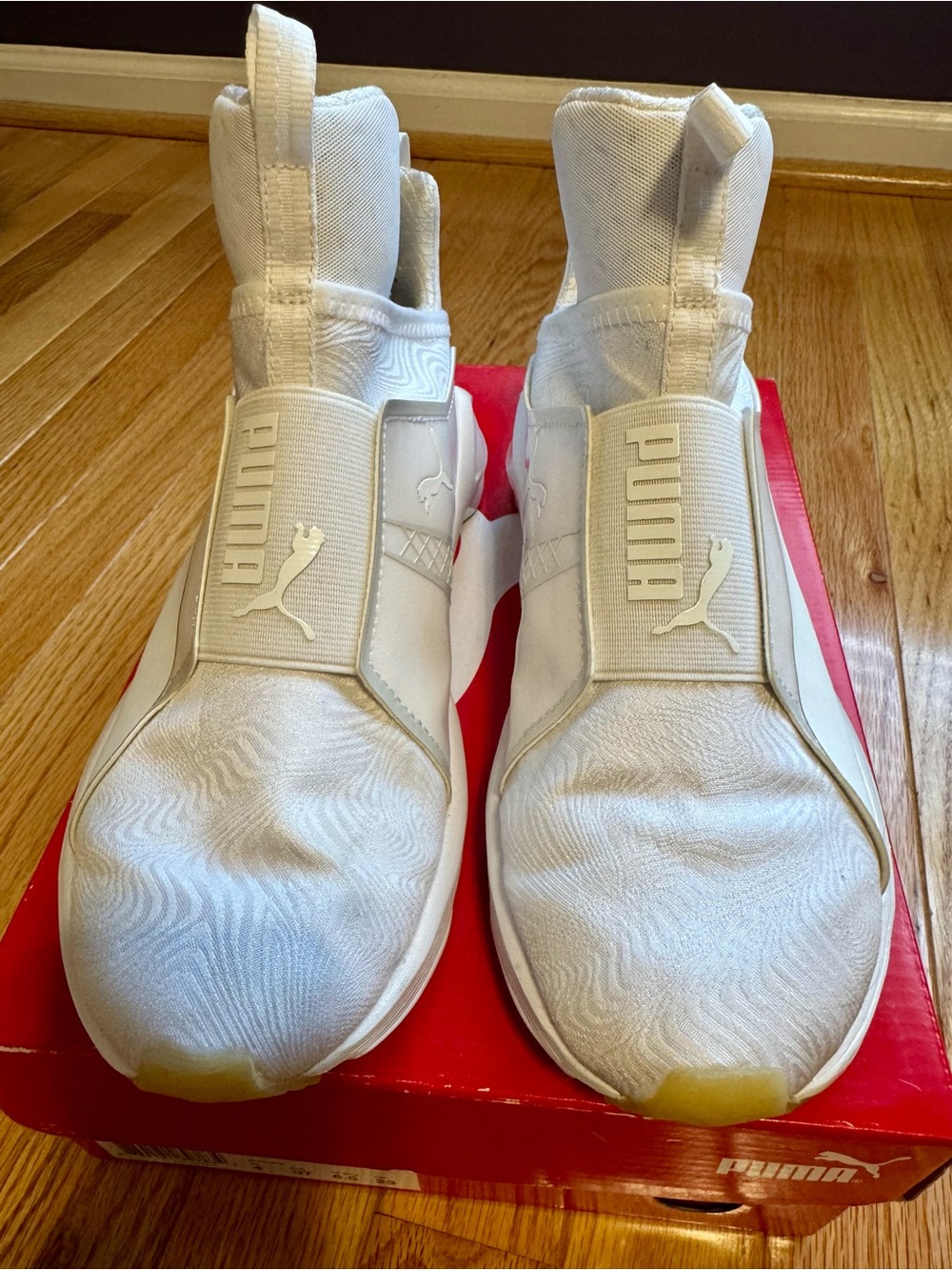Puma Kids White Slip-On High-Top Sneakers